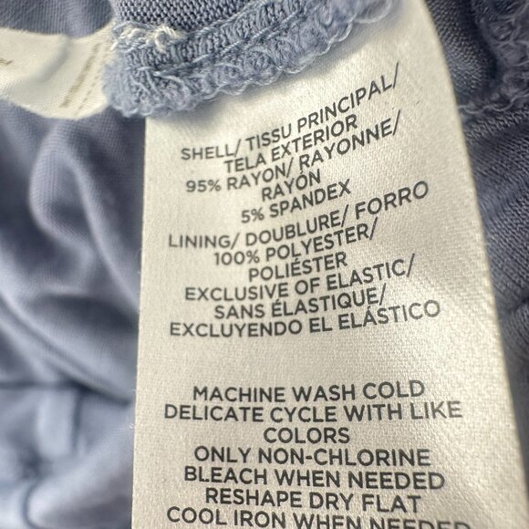 LOFT Beach Romper Small Scoop Tie Neck Short Sleeve Pockets Relaxed Fit Rayon & - Picture 10 of 12